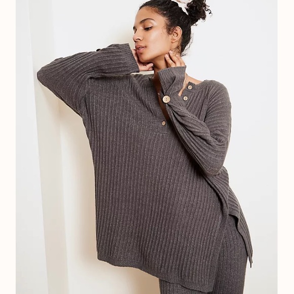 Free People Around the World Henley Sweater Gray S - Picture 1 of 11